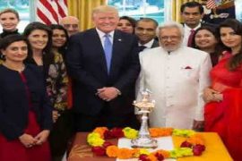 अमेरिकी राष्ट्रपति डोनाल्ड ट्रम्पले वाईट हाउसमा दिपावली मनाउदै