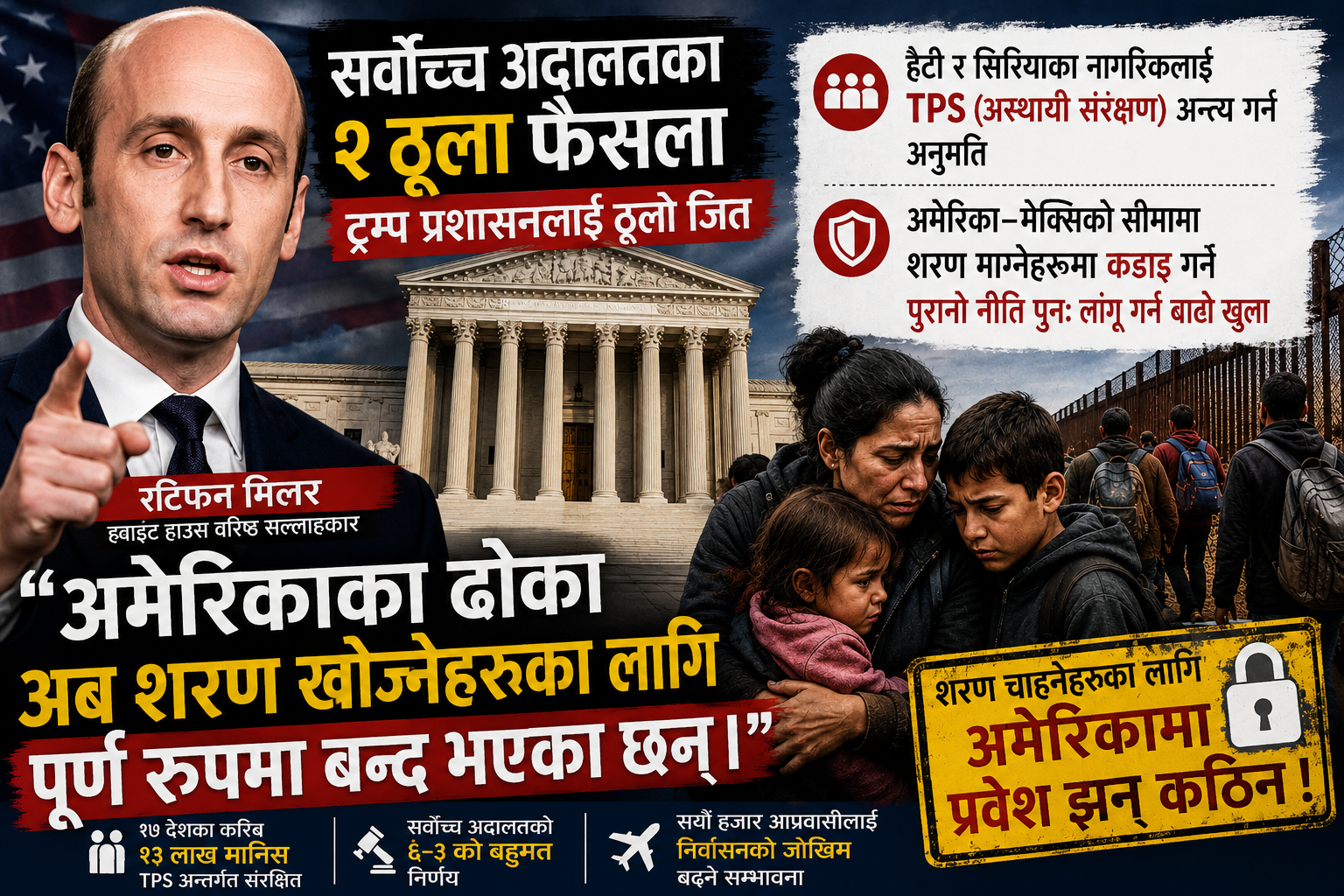 सर्वोच्च अदालतका दुई ठूला निर्णयपछि अमेरिकामा शरण (Asylum) र TPS कार्यक्रममाथि कडा असर