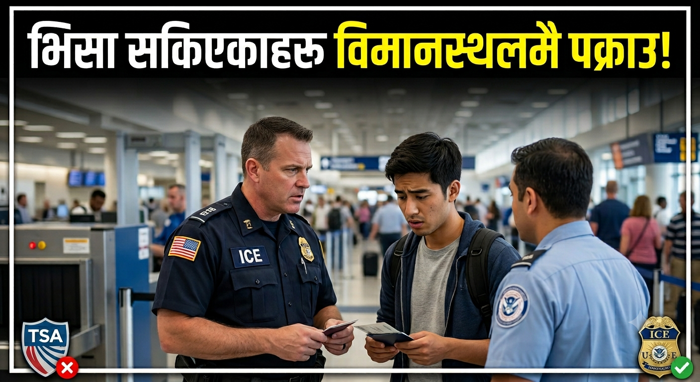  अमेरिकामा भिसा अवधि सकिएकाहरू अब विमानस्थलमै पक्राउ